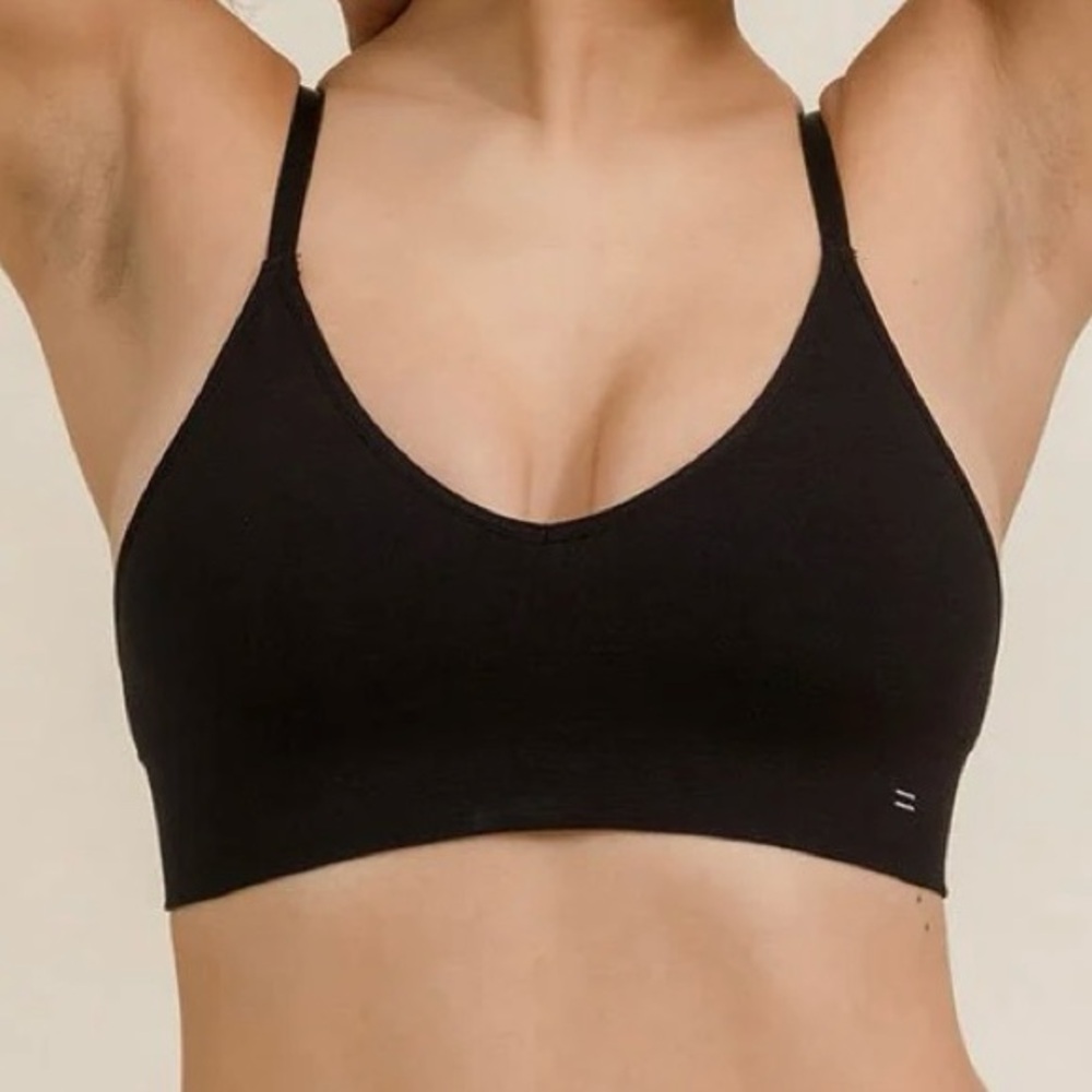 Branwyn Merino Wool Essential Bralette, XL, Black